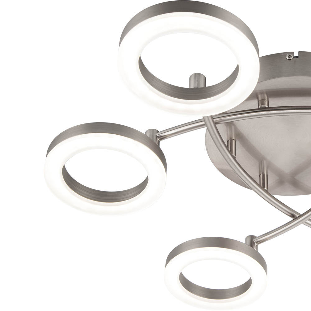 Cosylyte Juni 6 Ring Matt Nickel LED Flush Ceiling Light Image 3
