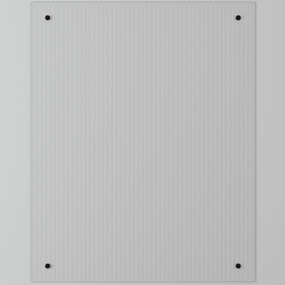 Fluted Clear Glass Kitchen Splashback with Matt Black Caps 600 x 750 x 4mm Image 2
