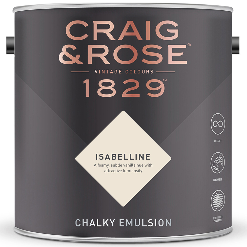 Craig & Rose 1829 Vintage Walls and Ceilings Isabelline Chalky Matt Emulsion Paint 2.5L Image 2