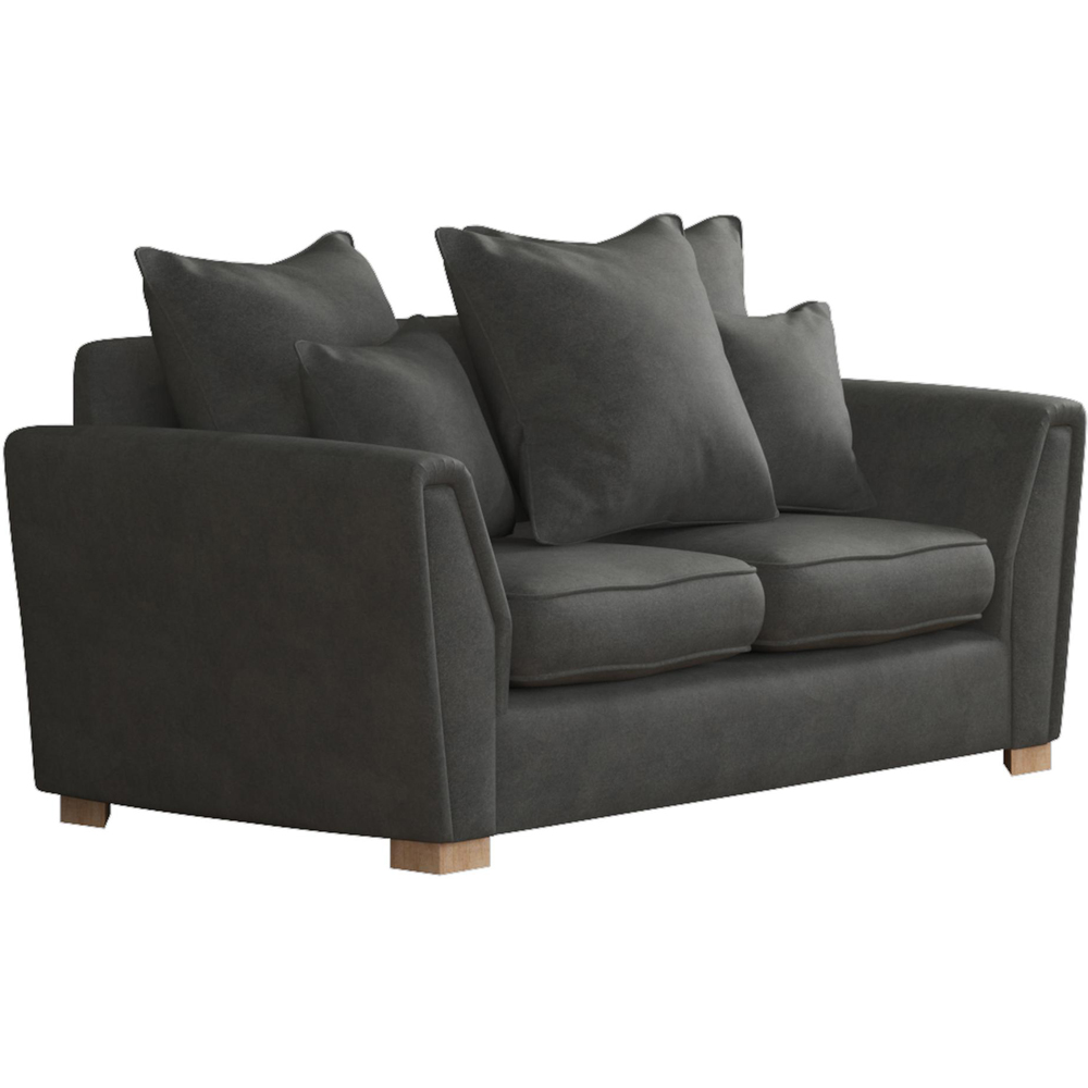 Wendleberry 2 Seater Steel Plush Velvet Scatter Back Sofa Image 3