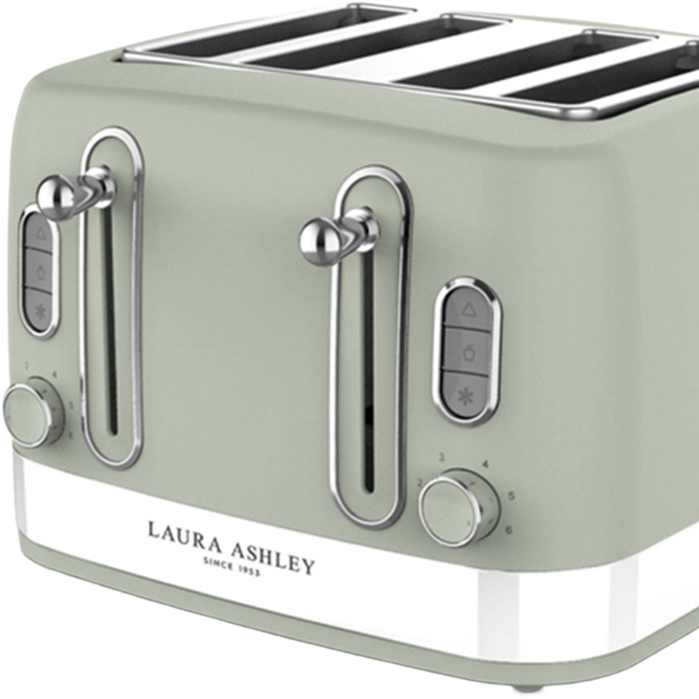 Laura Ashley VQSBT842LASLUK Sage Leaf 4 Slice Toaster Image 2