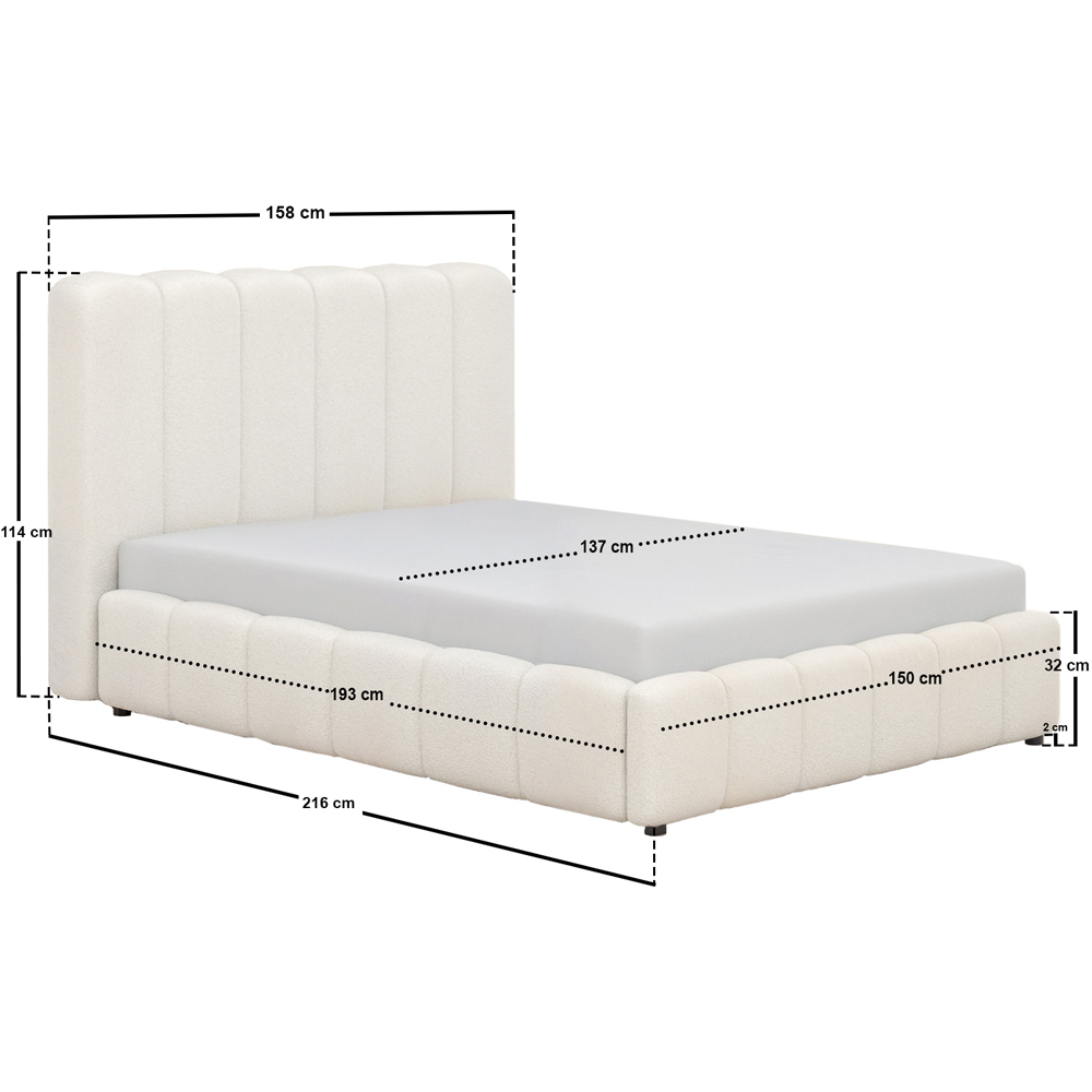 Solace+Co Emilie King Size Boucle Ribbed Ottoman Bed Image 9