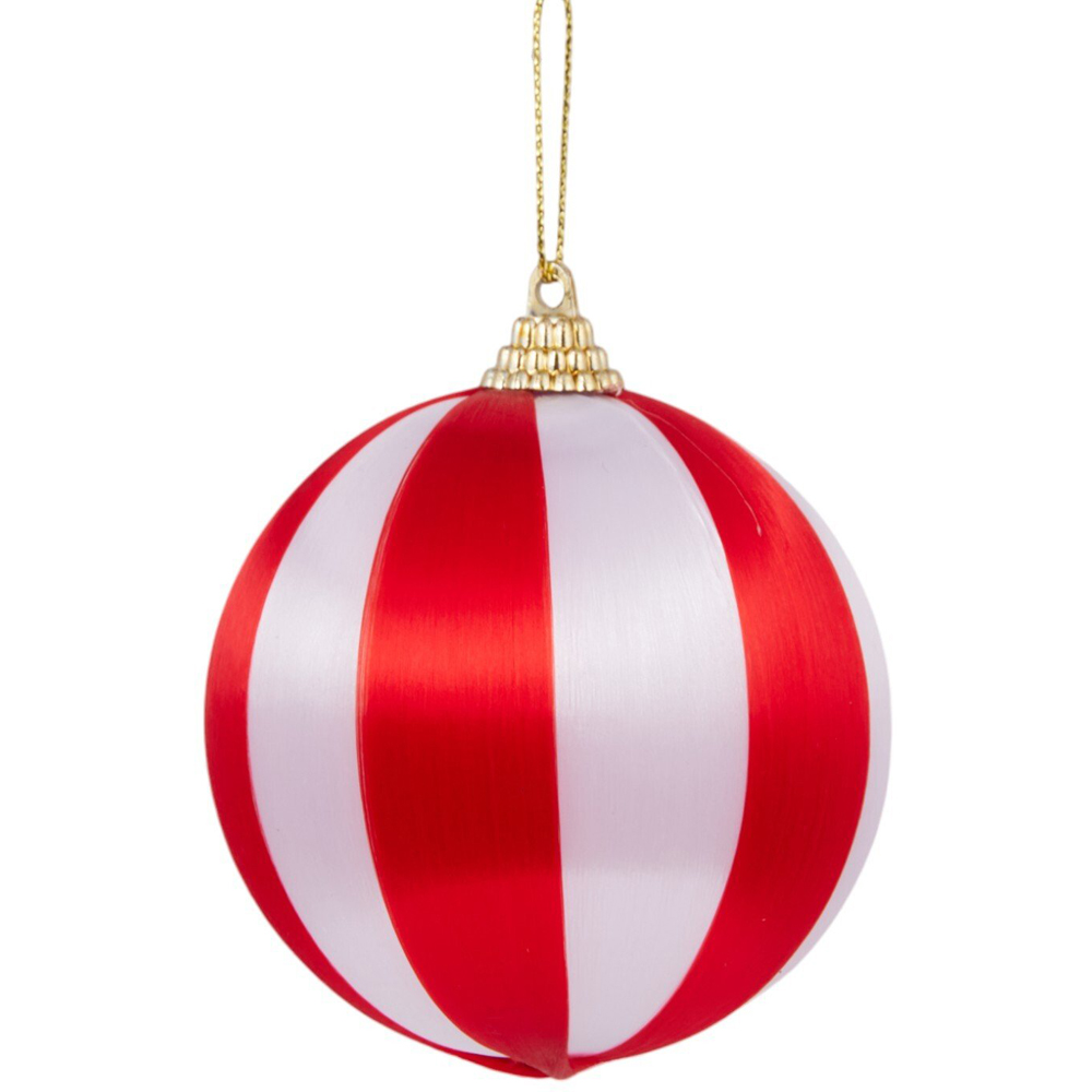 Pack of 6 Candy Cane Baubles Red Image 2