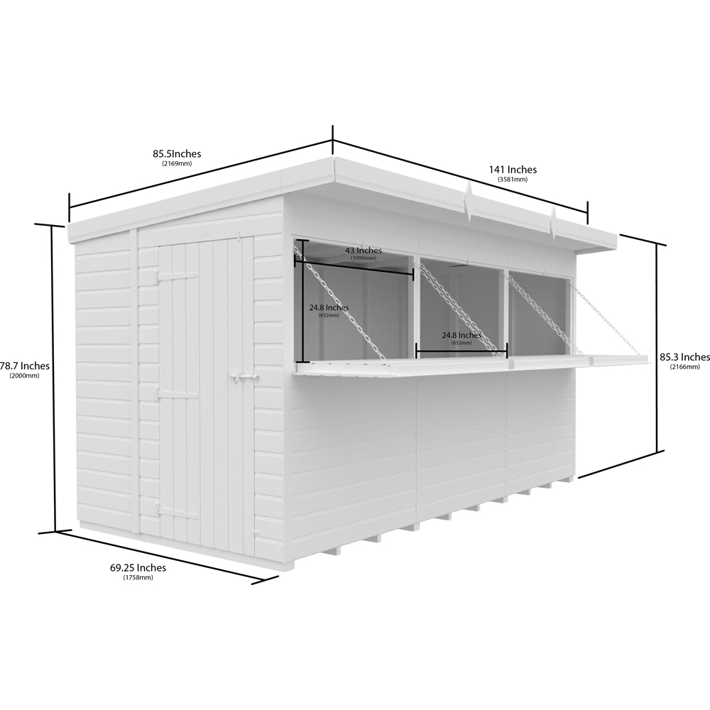 DIY Sheds 12 x 6ft Single Door Pressure Treated Tongue and Groove Timber Outdoor Bar Shed Image 9