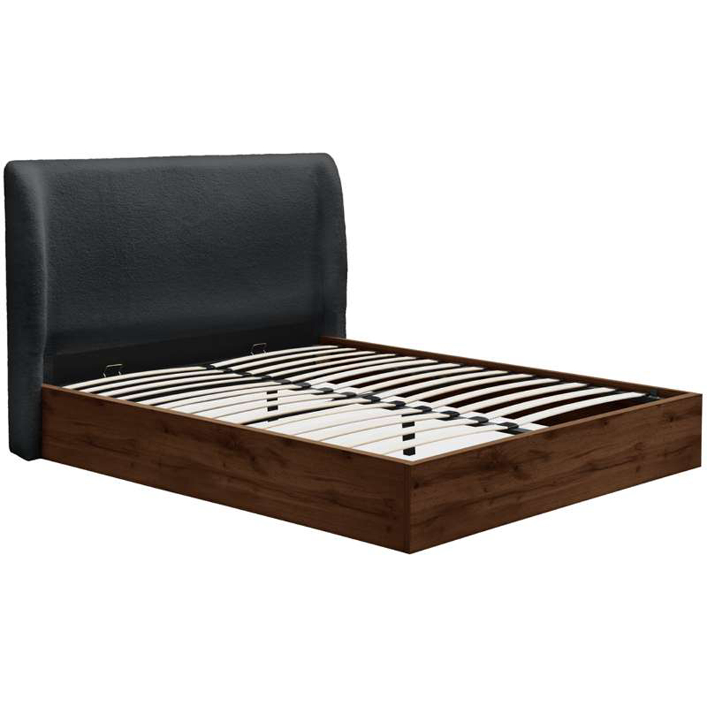 Birlea Halfden King Size Ottoman Bed with Boucle Winged Headboard Image 2