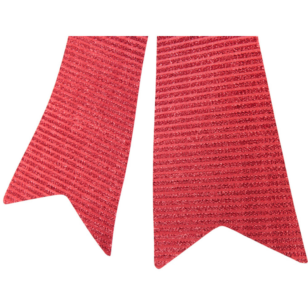 Large Red Stripe Christmas Decorative Bow Image 4