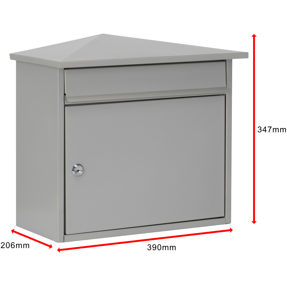 Burg-Wachter Silver Mersey Wall Mounted Galvanised Steel Post Box - 39 x 34.7 x 20.6cm Image 6