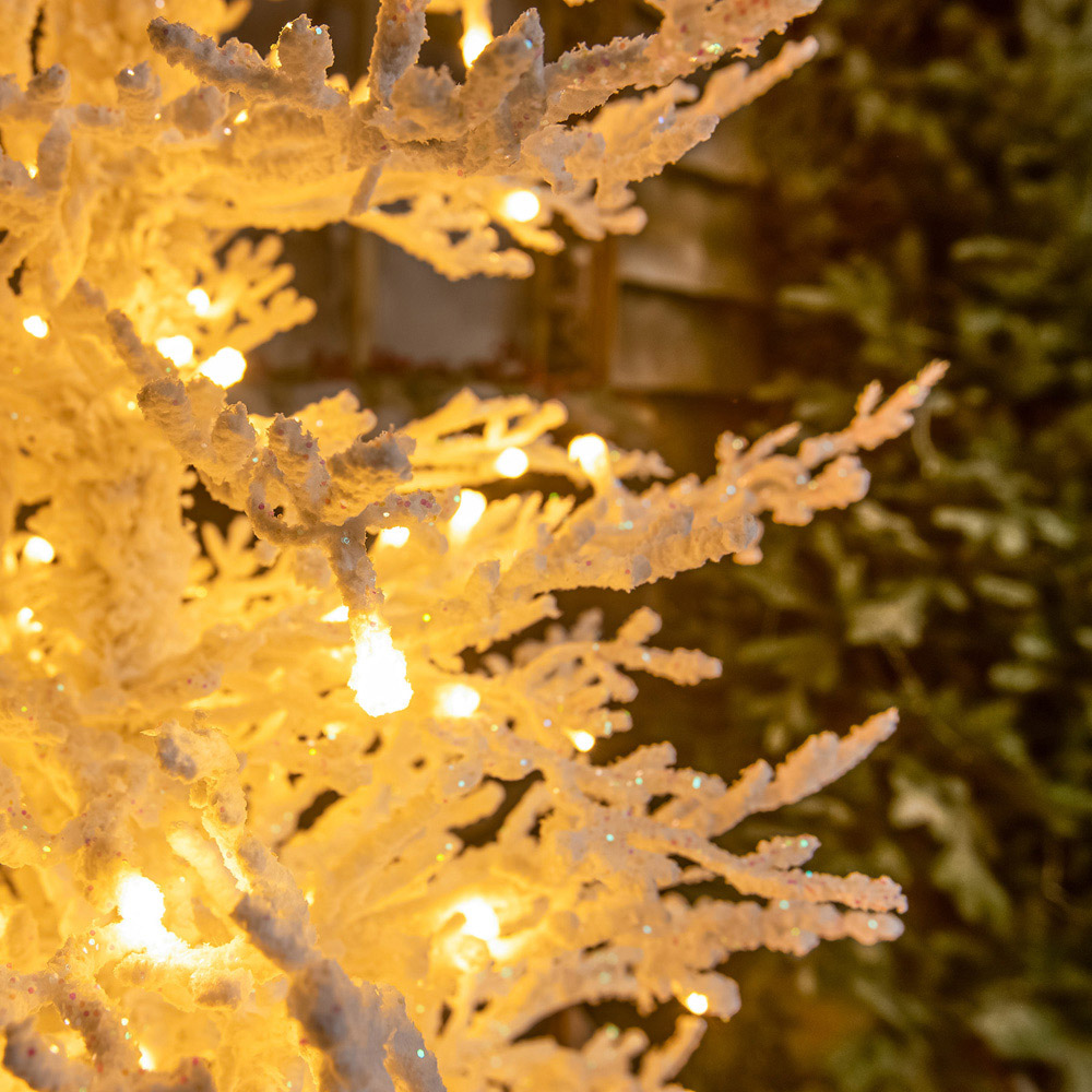 The Christmas Centre 150 Warm White LED Pre-Lit Snow Effect Light-Up Xmas Tree 4ft Image 2