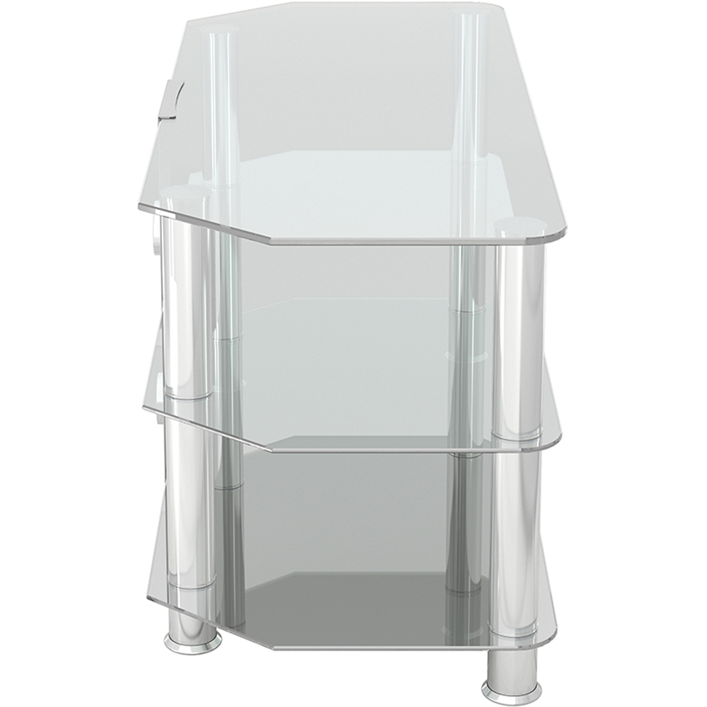 AVF Classic 3 Shelf Clear and Chrome Corner TV Stand Image 4