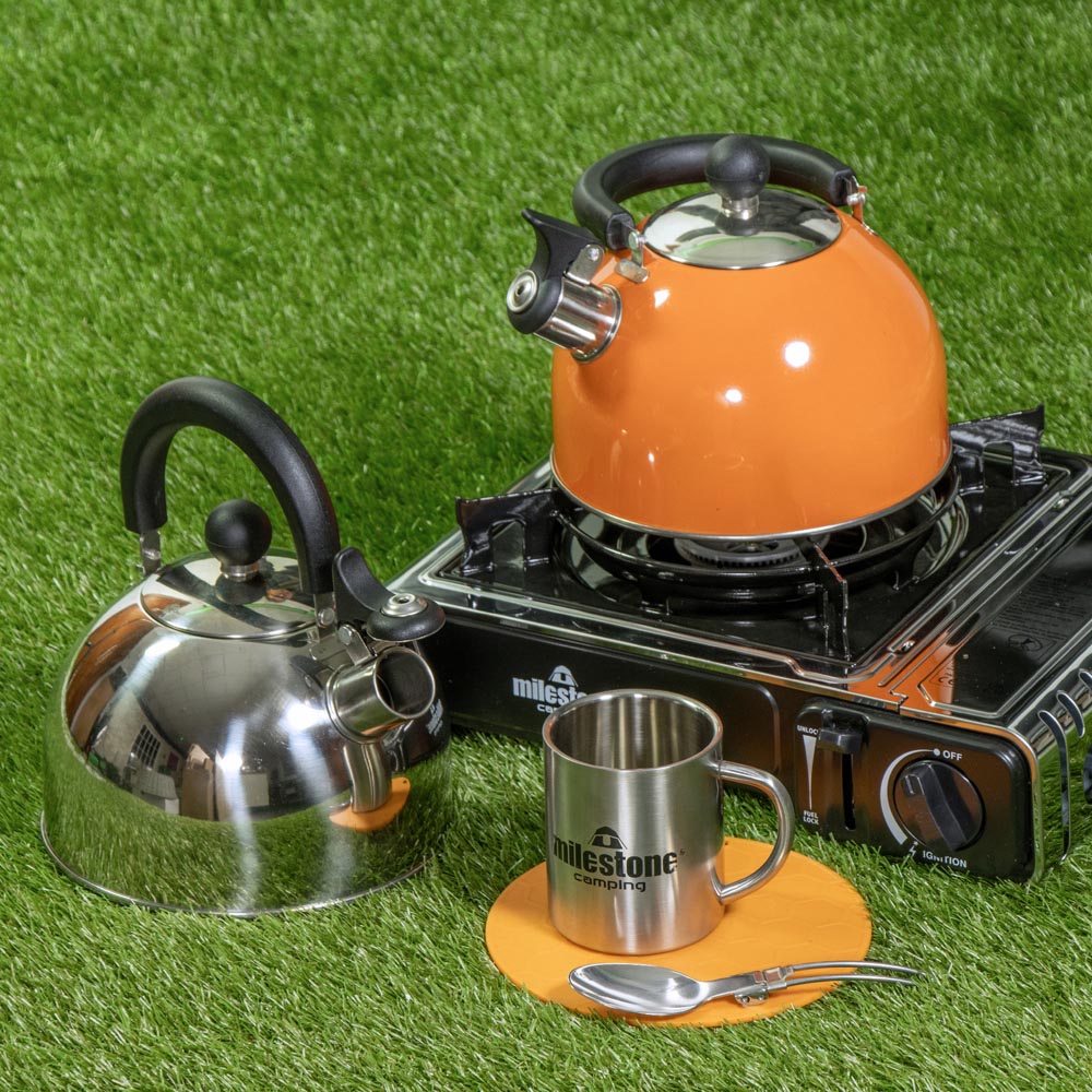Milestone Camping Stainless Steel Whistling Kettle 2L Image 2