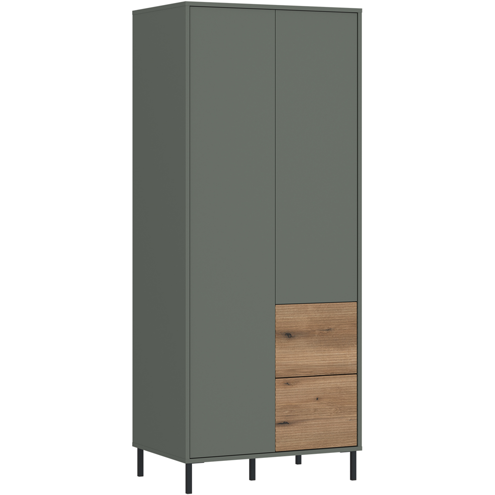 Furniture To Go Darwin 2 Door 2 Drawer Green Wardrobe Image 2