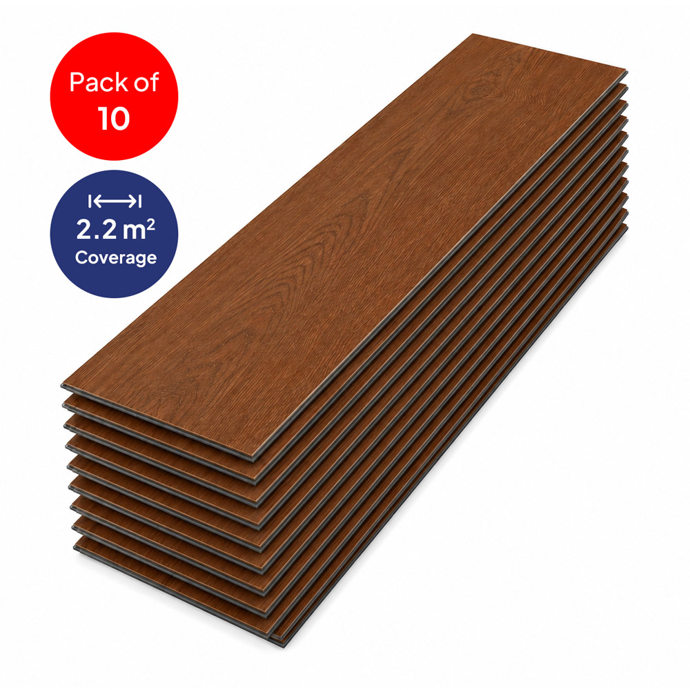 Britwall Victorian Oak Wood-Embossed SPC Vinyl Flooring 1220 x 181mm 10 Pack Image 3