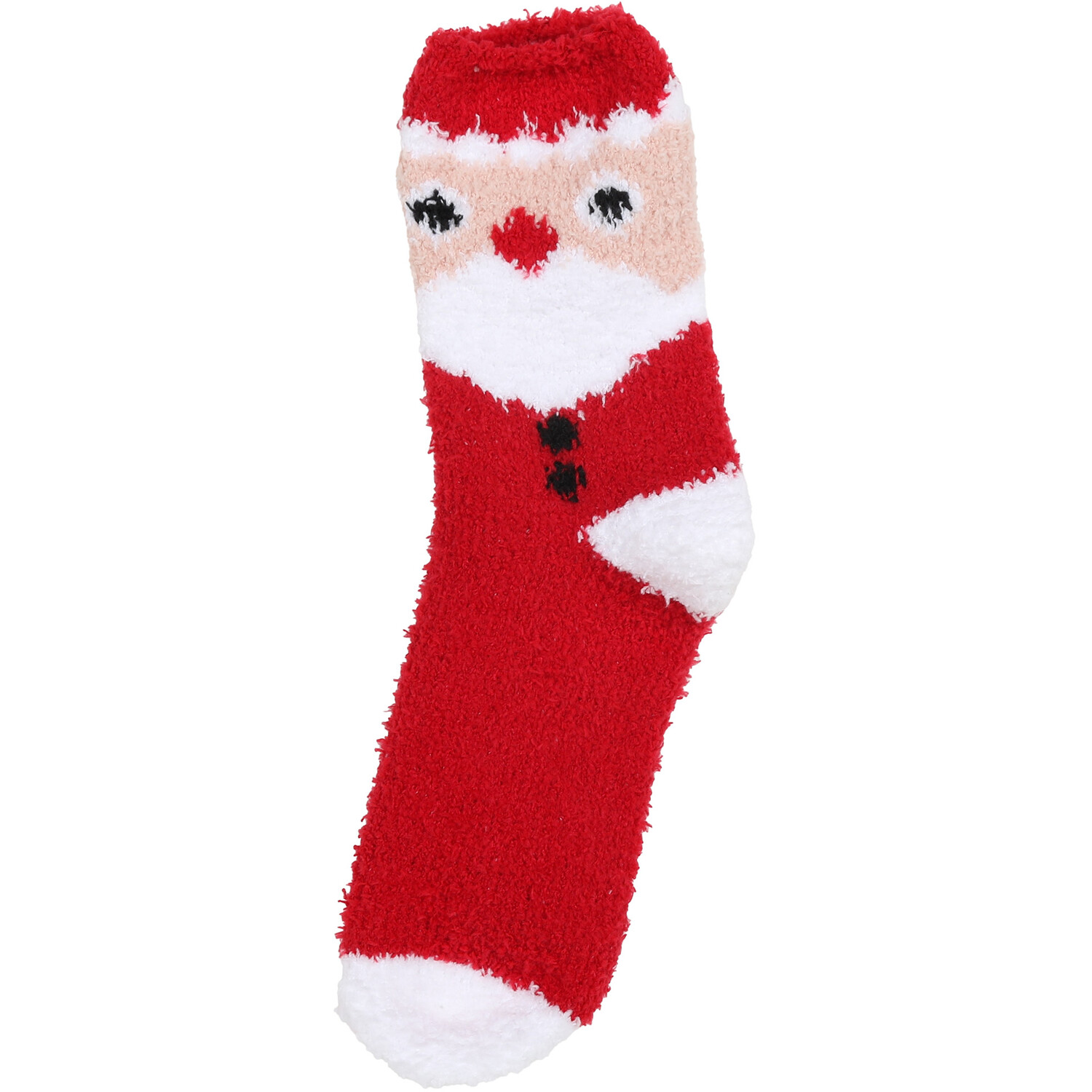 Christmas Womens Fluffy Socks - Red, White and Green Image 6