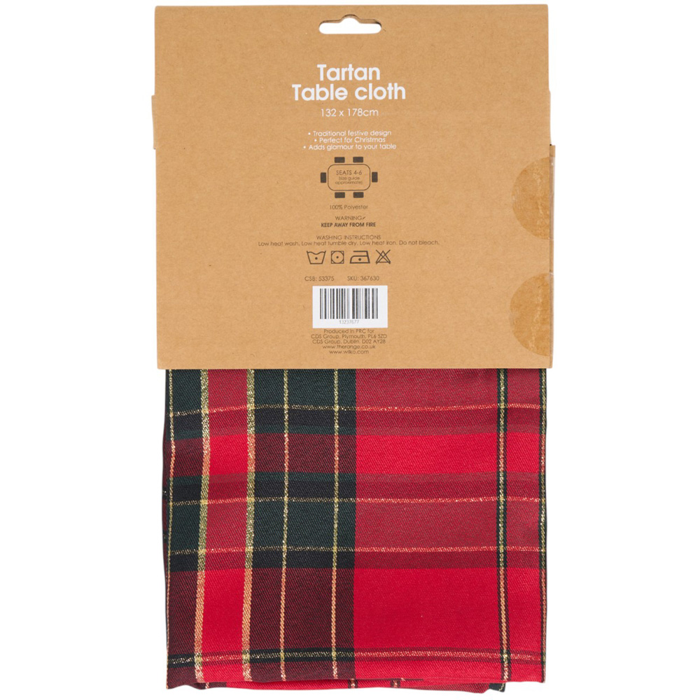Tartan Table Cloth - Red Image 2