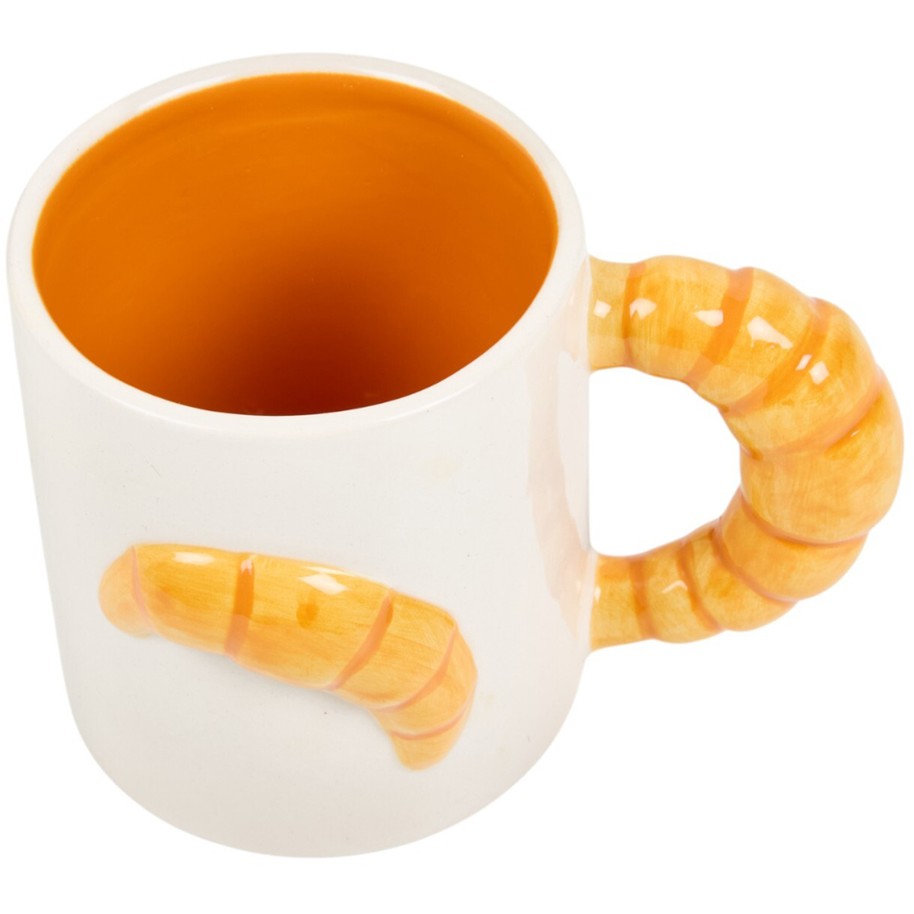Tankard Embossed Croissant Mug - White Image 3