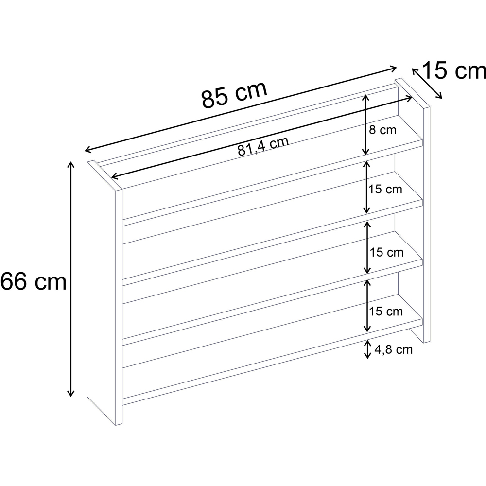 Decortie Lane Travertine 4 Shelf Compact Wall Shelf Image 6