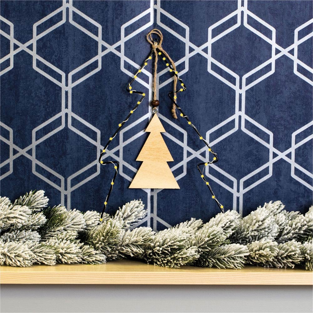 St Helens Black LED Metal Christmas Tree Silhouette Image 4