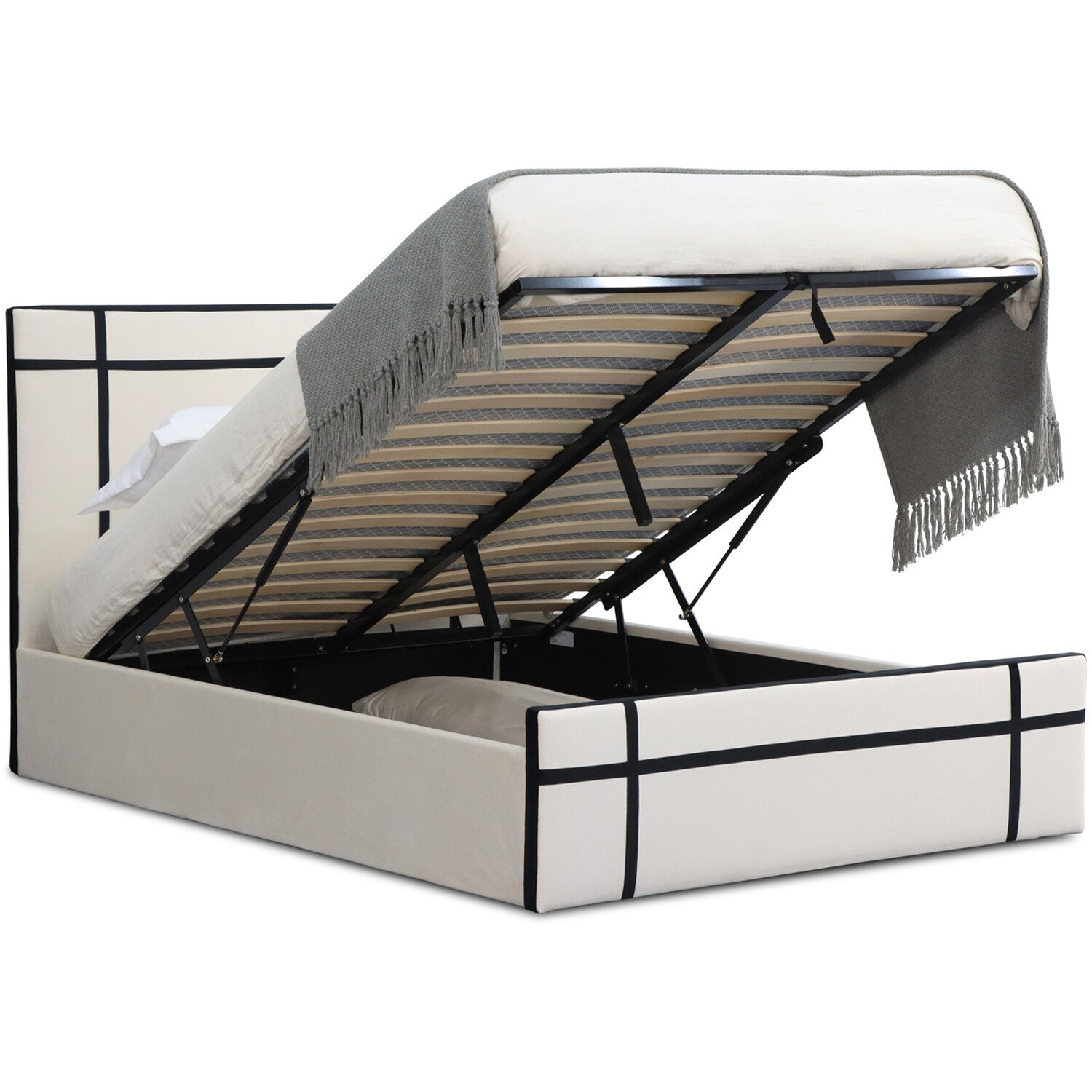 Quinn Kingsize Bed Cream and Black Image 7