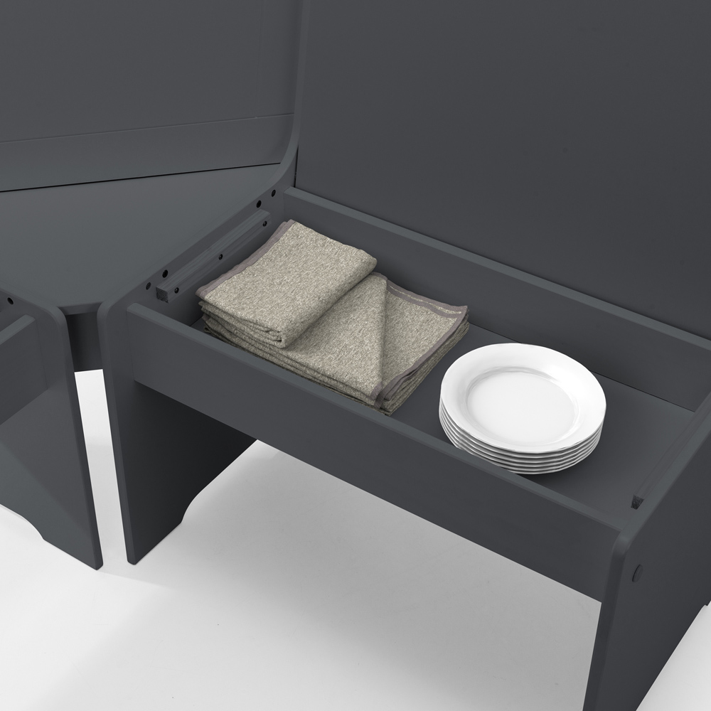 Julian Bowen Newport 6 Seater Corner Dining Set Anthracite Image 4