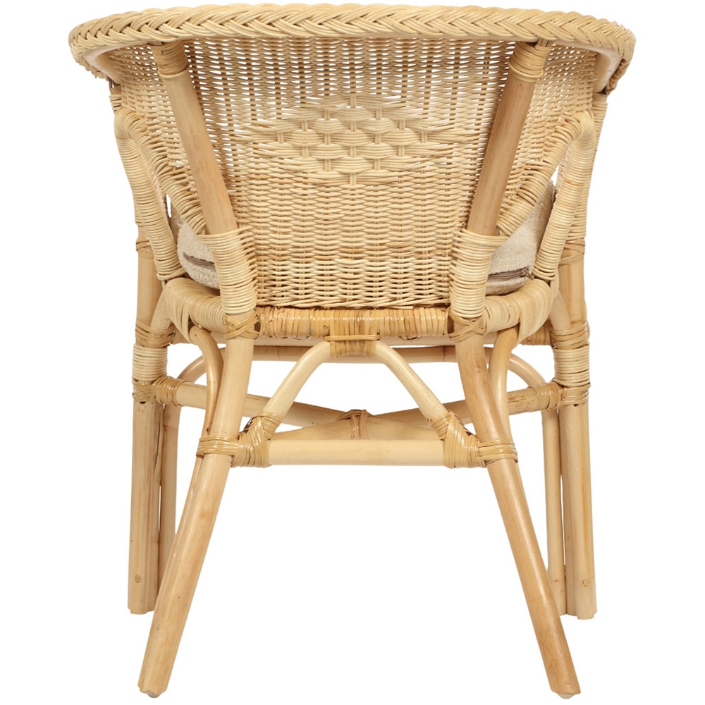 Desser Furniture Natural Wicker Adult Size Loom Chair with Cushion Image 4