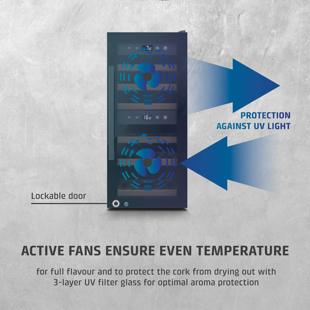 CASO Design WineExclusive 718 Black 24 Bottle Smart Wine Cooler Fridge Image 4