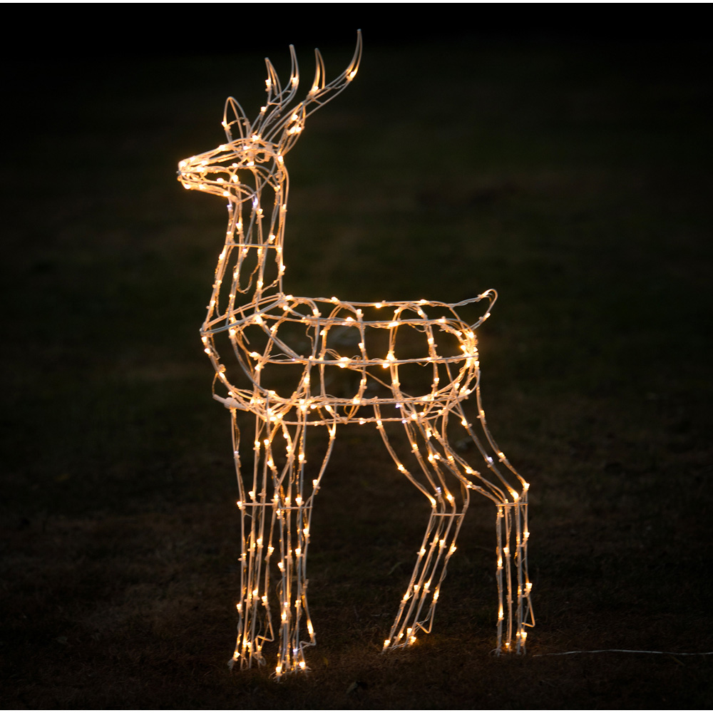 The Christmas Centre 230 LED White Wire Light-Up Stag Reindeer 4ft Image 5