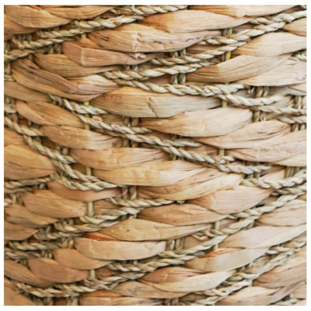 Ivyline Natural Woven Water Hyacinth Log Basket with Handles Set of 2 Image 4