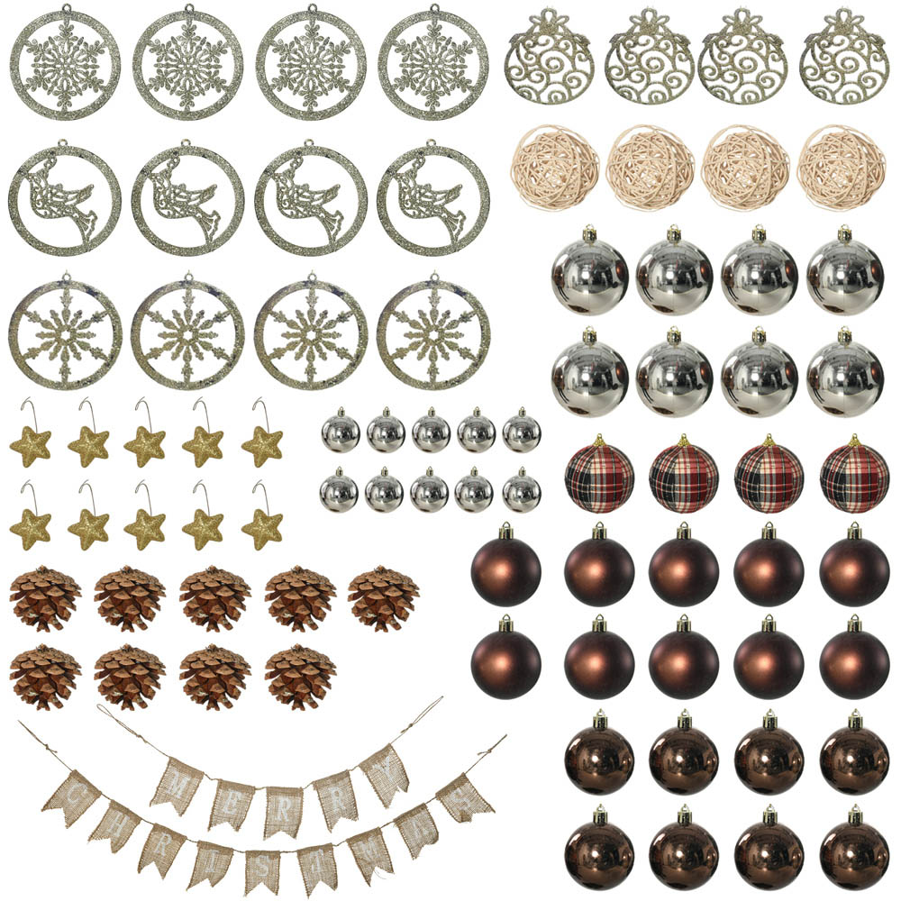 Everglow Warm White LED Pre-Lit Artificial Christmas Trees with Decoration Banner Tag 5ft Image 3