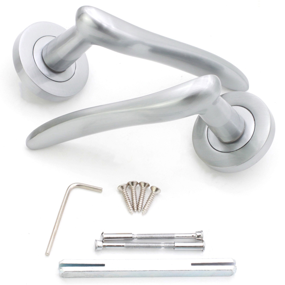 Spira Brass Senza Satin Chrome Lever Door Handle 2 Pack Image 4