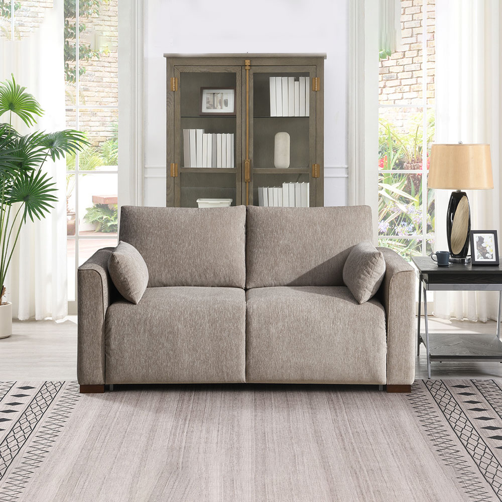 Rockaway 2 Seater Stone Full Foam Sofa Bed