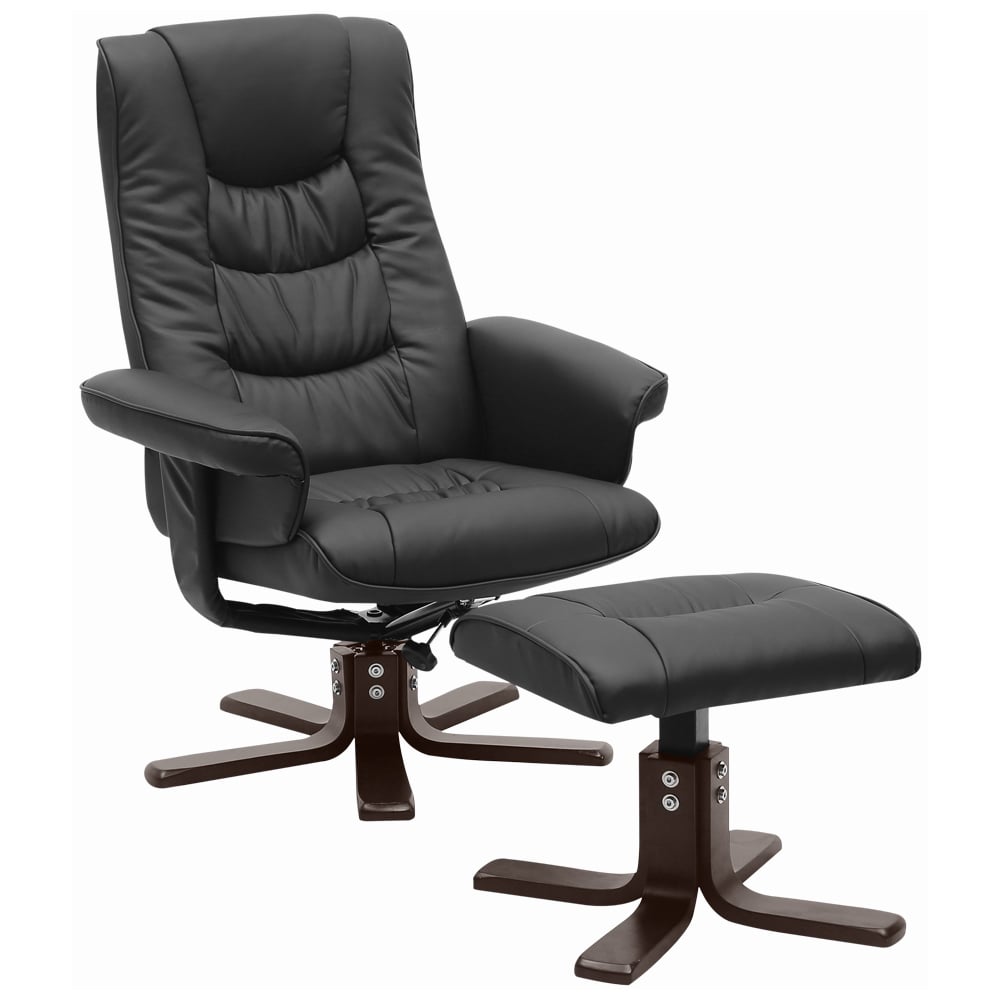 Living and Home Black Duck Feet Armchair with Footrest Image 2