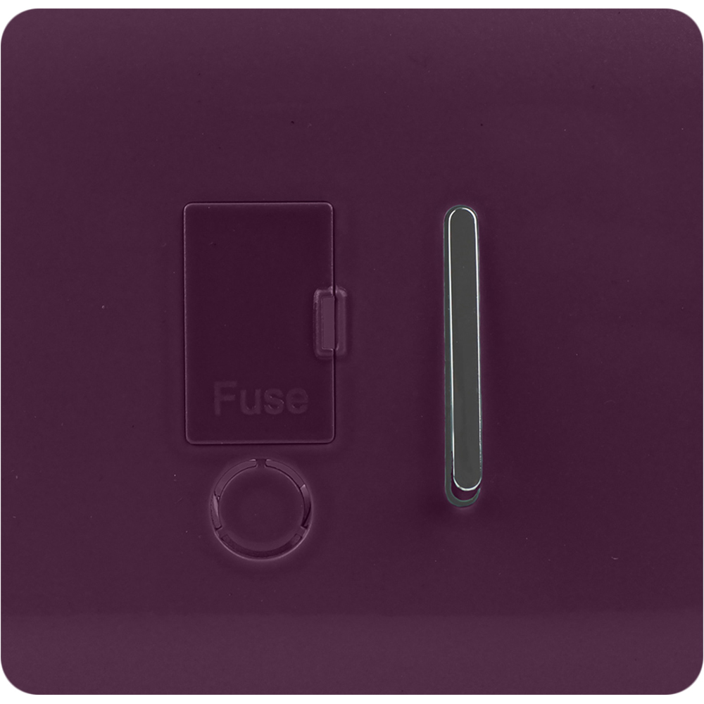 Trendi Switch 13amp Plum Purple Fused Spur with Flex Outlet Image 1