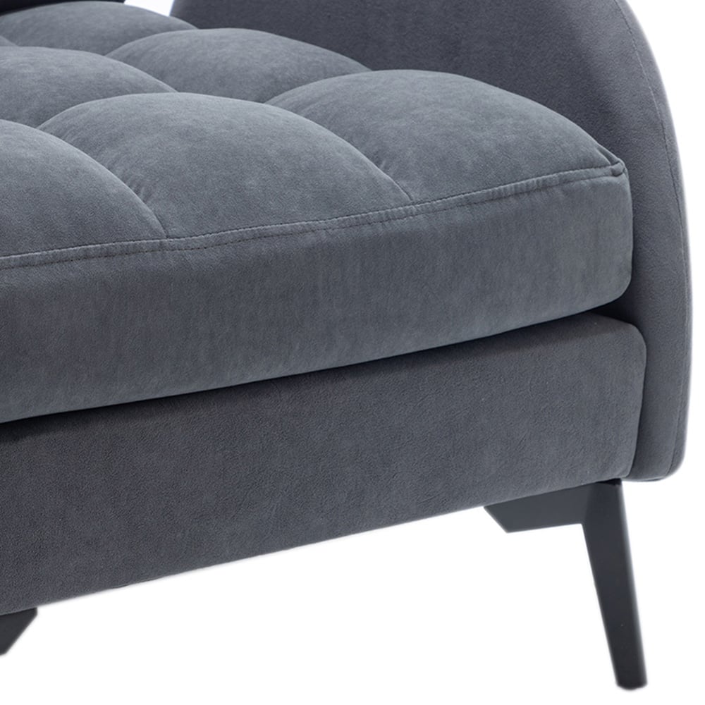 Living and Home Grey Recliner Armchair with Footstool Image 4