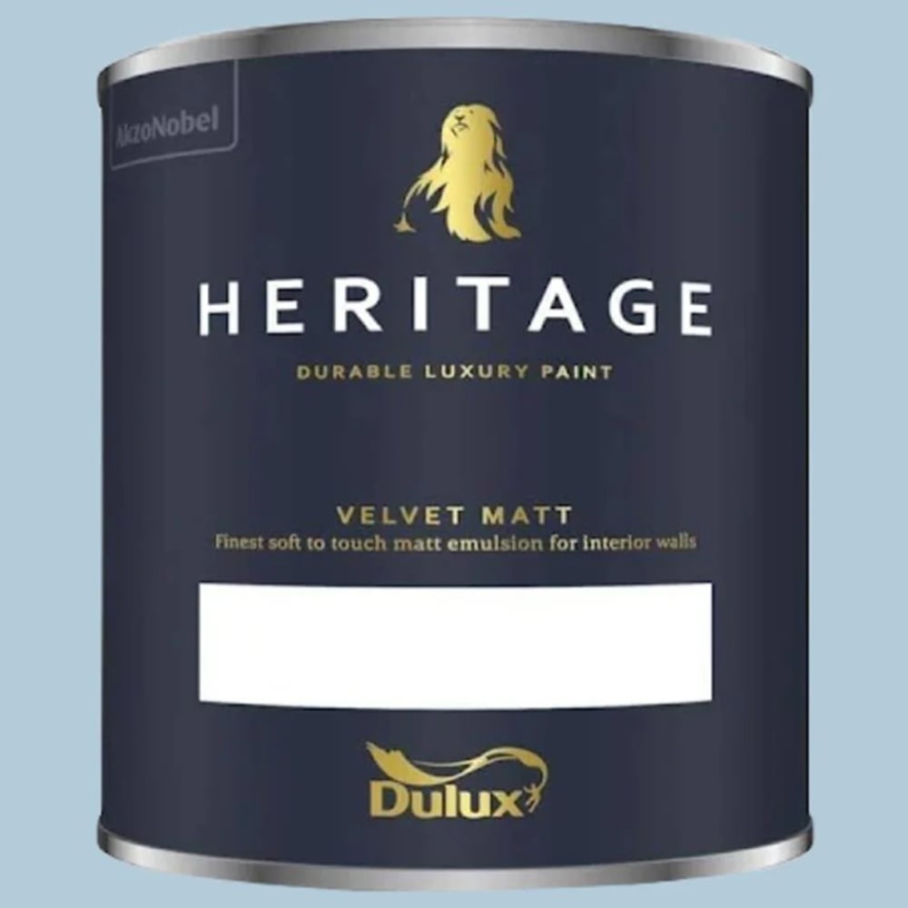 Dulux Heritage Walls and Ceilings Blue Ribbon Velvet Matt Emulsion Paint 1L Image 2