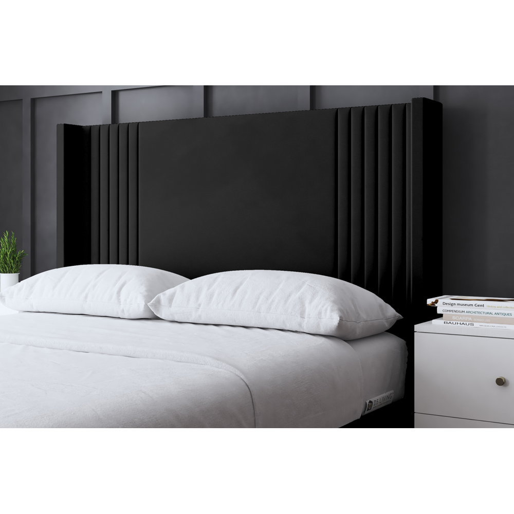 DS Living Elara Super King Black Winged Panel Ottoman Bed with Headboard Image 3