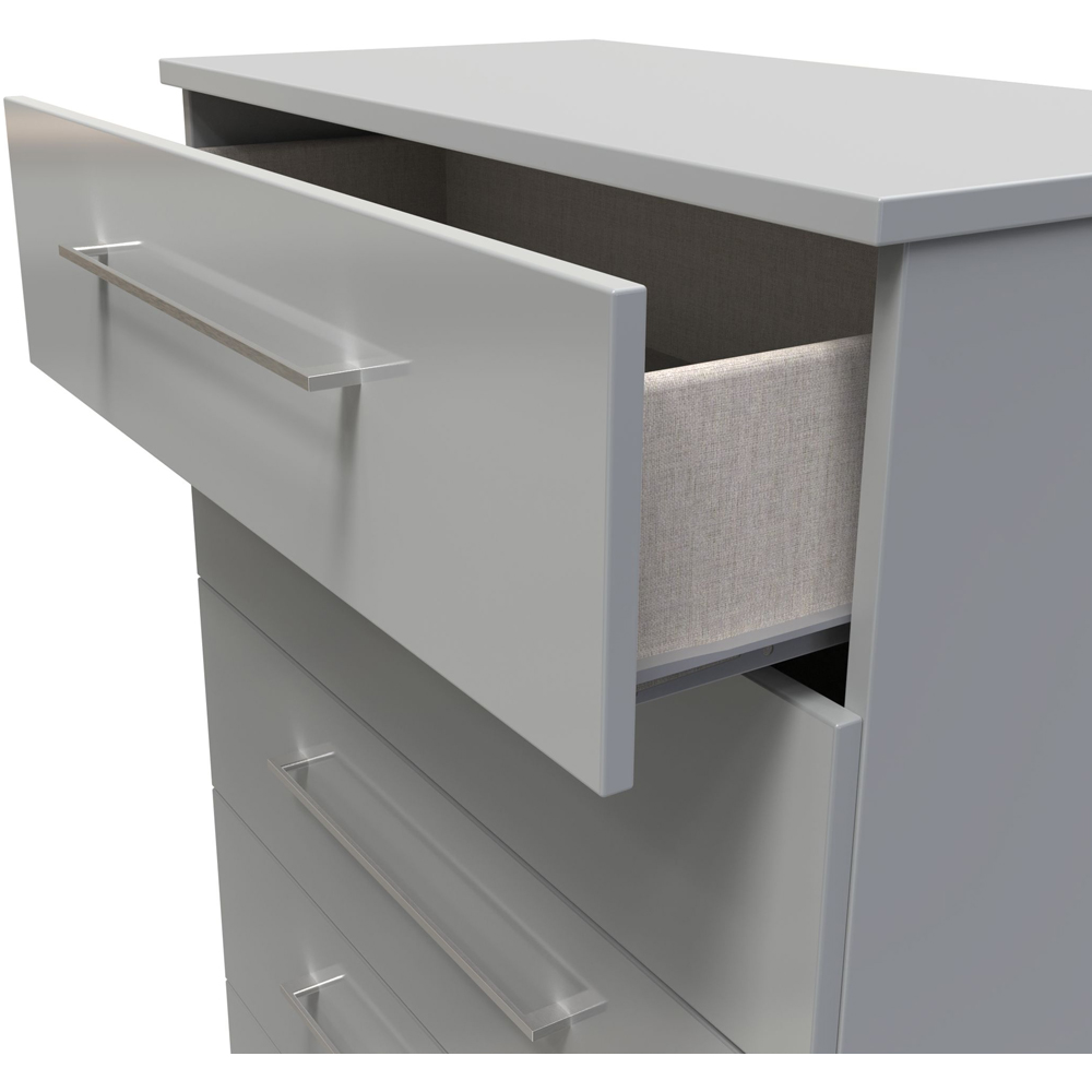 Crowndale Worcester 5 Drawer Uniform Grey and Dusk Grey Chest Ready Assembled Image 6