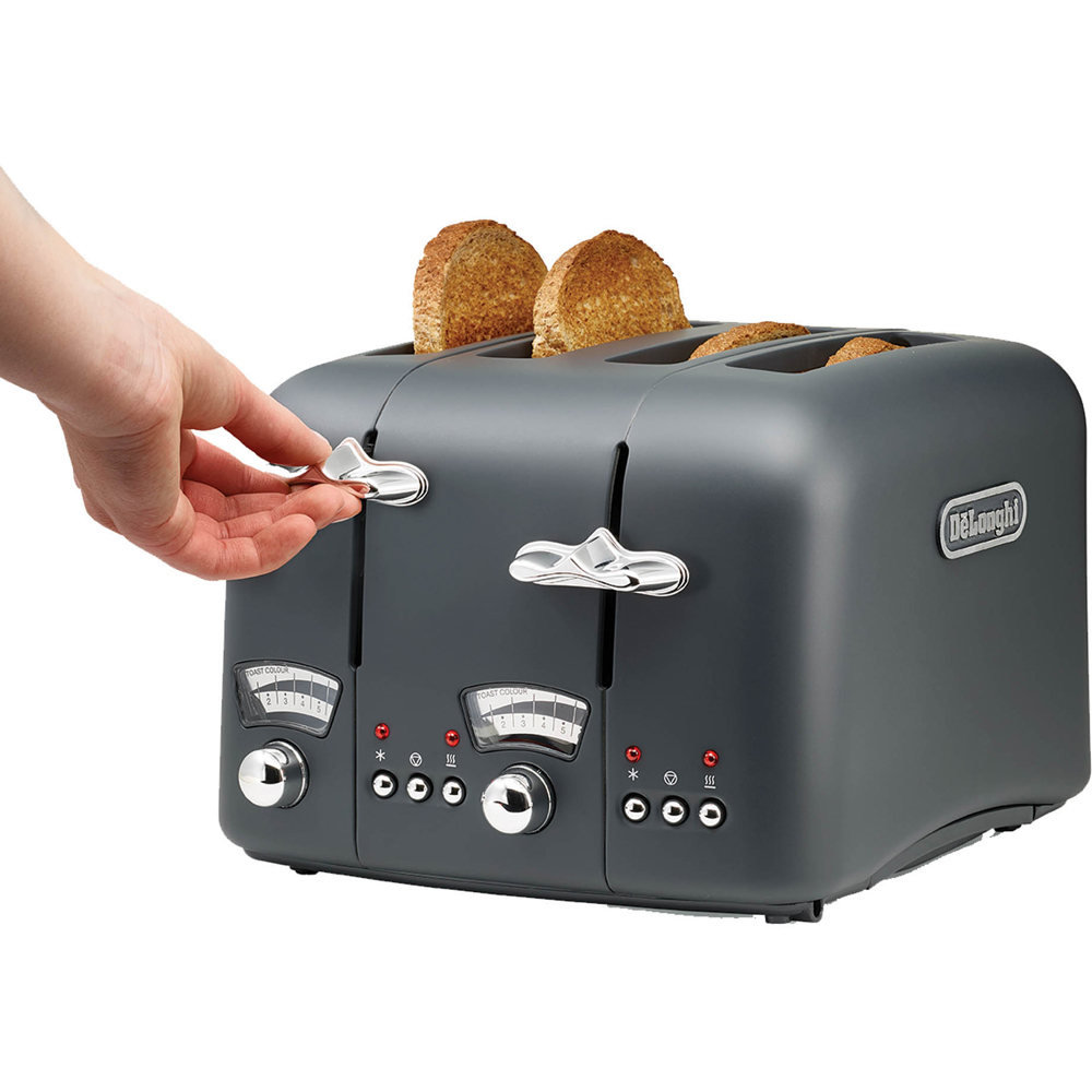 De'Longhi DL3026 Argento Silva Grey 4 Slice Toaster Image 2