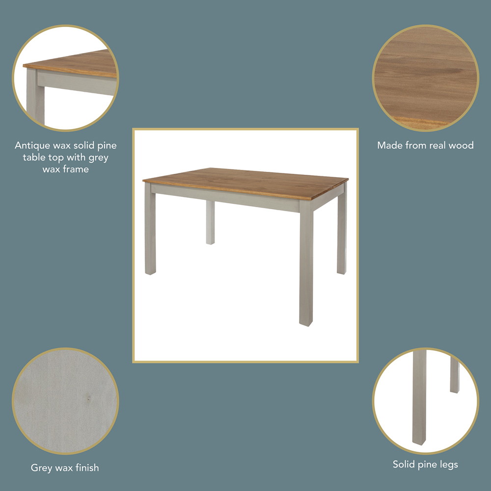 Core Products Corona 4 Seater Rectangular Dining Table Linea Grey Image 5