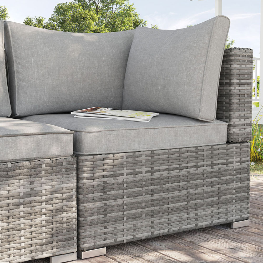 Outsunny Single Seater Grey Rattan Corner Sofa Chair Image 1
