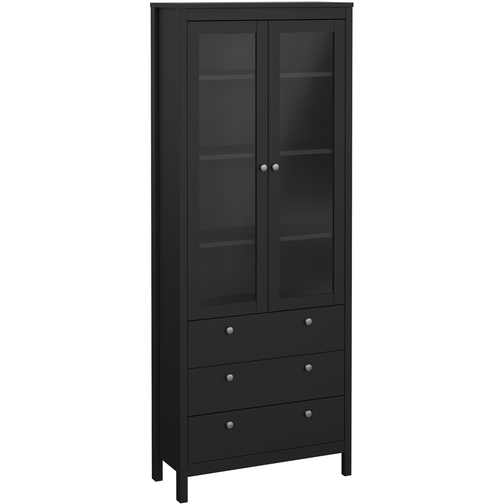 Florence Madrid 2 Door 3 Drawer Matt Black China Chest Image 2