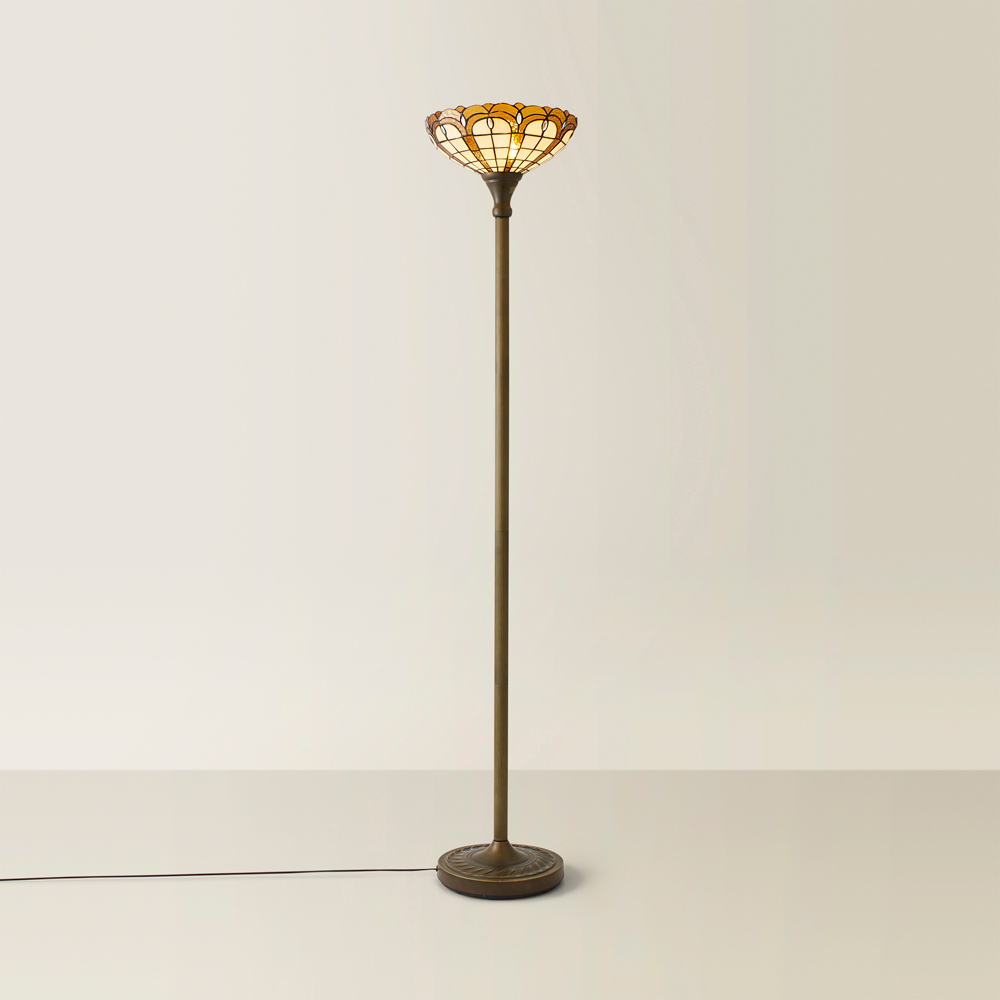 ValueLights Tiffany Inspired Stunning Jewel Metal Glass Uplighter Floor Lamp Image 5