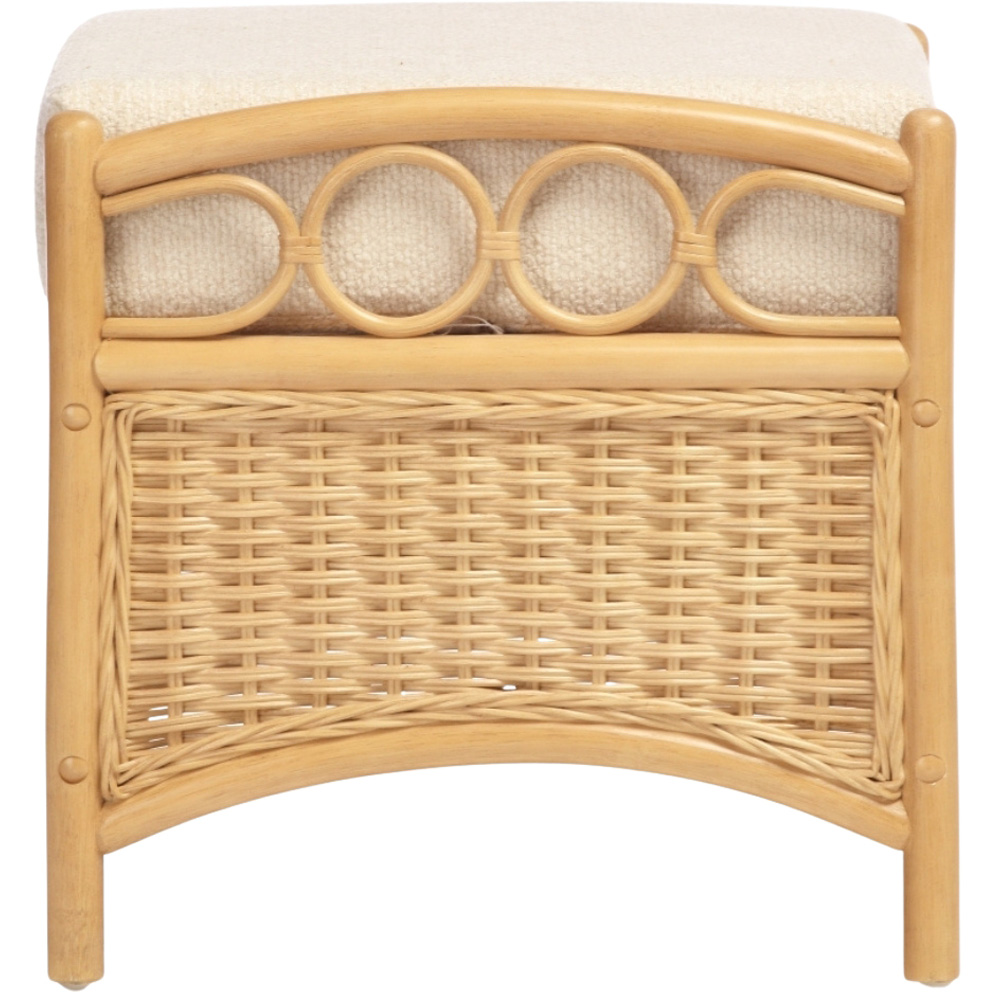 Desser Furniture Vale Light Oak Natural Rattan Footstool Image 4