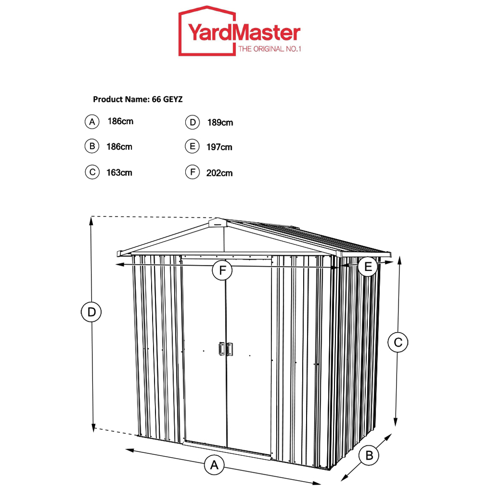 Yardmaster 6'8 x 6'6ft Emerald Green Apex Metal Storage Shed Image 7