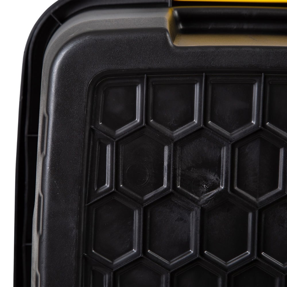 Strata 42L Black and Yellow Heavy Duty Storage Box with Lid 5 Pack Image 4