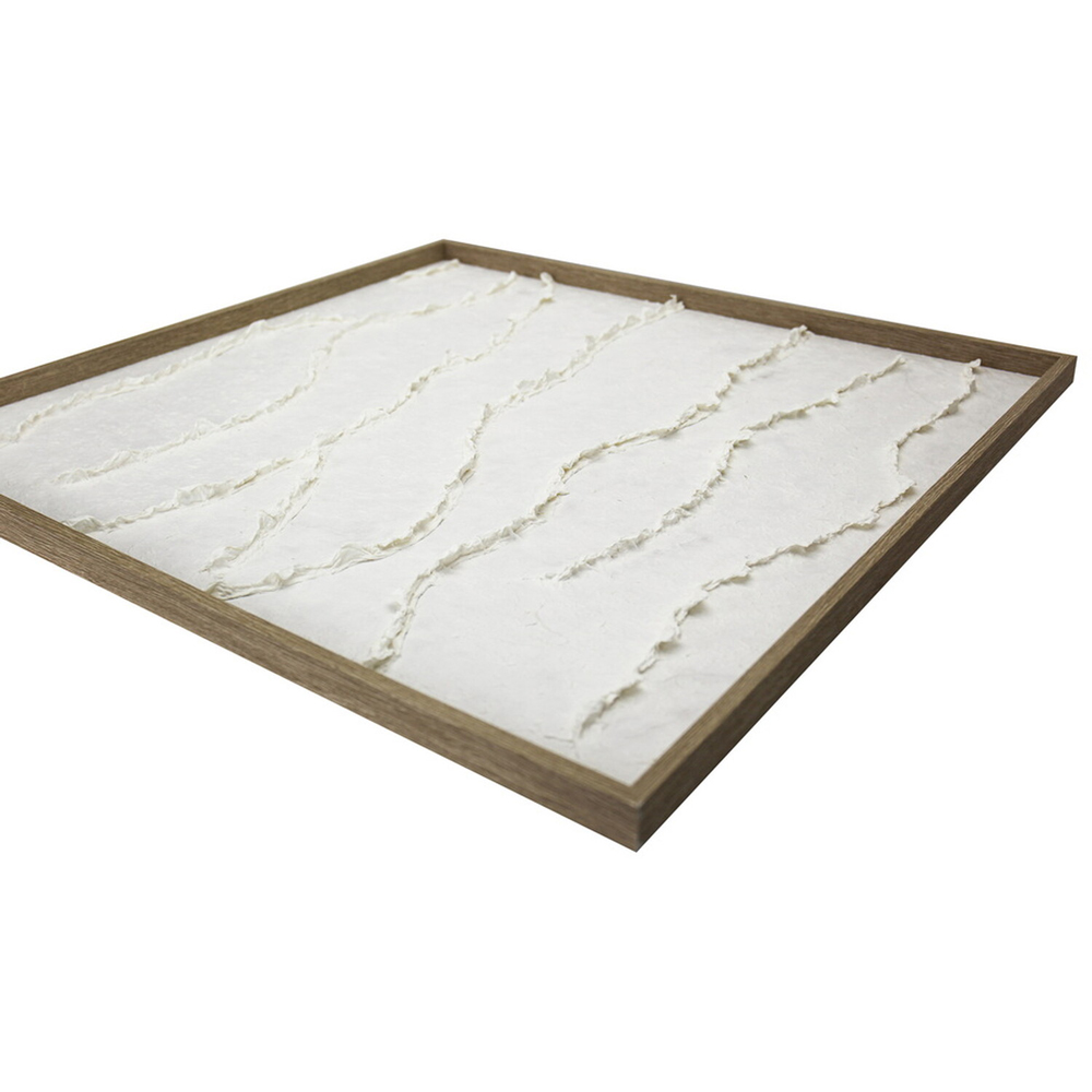 Sculpted Textured Framed Wall Art White Image 3