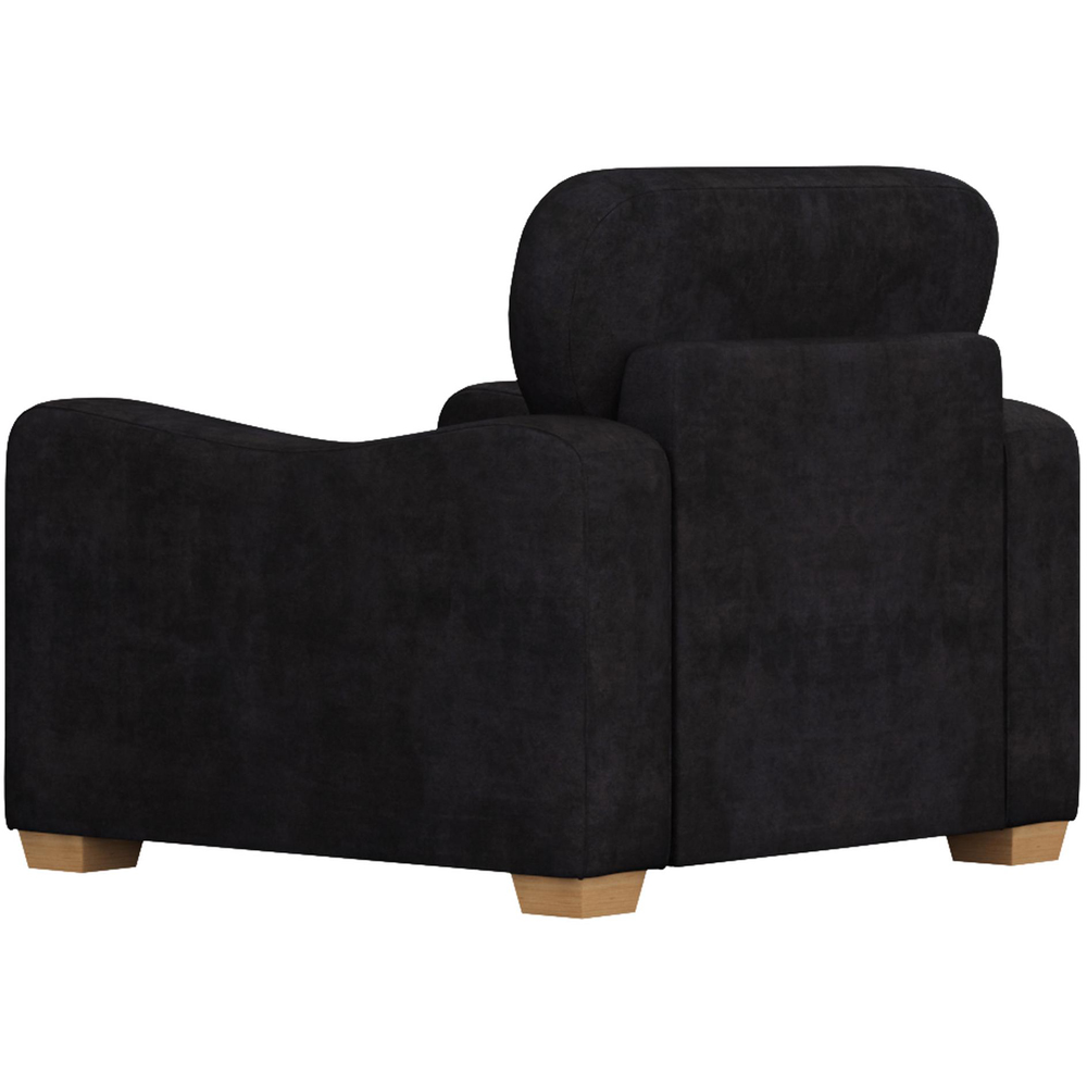 Theadford Ebony Plush Velvet Fixed Back Armchair Image 4