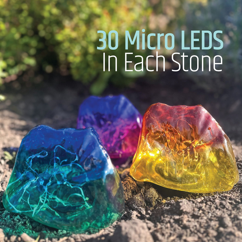 Gardenkraft Solar Rock Stone Light 3 Pack Image 6