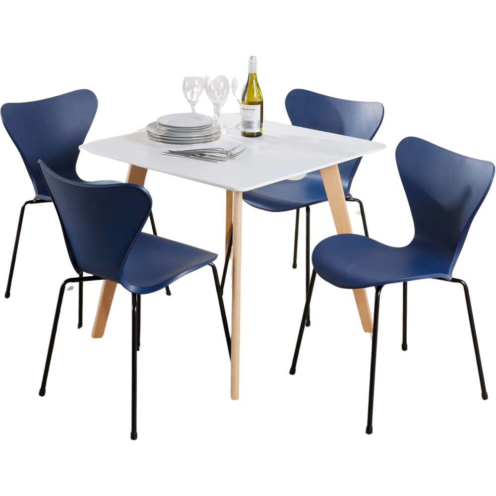 Home Source Trinity Penny 4 Seater Dining Set Blue Image 2