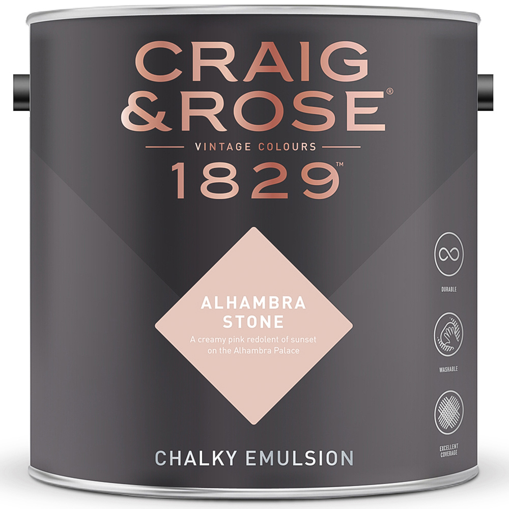 Craig & Rose 1829 Vintage Walls and Ceilings Alhambra Stone Chalky Matt Emulsion Paint 2.5L Image 2