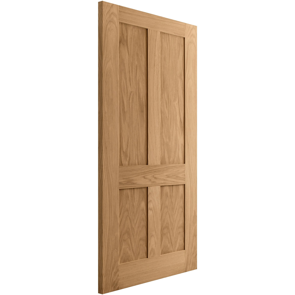 Victorian Oak Veneer 4 Panel Flat Internal Door 2040 x 826 x 40mm Image 3